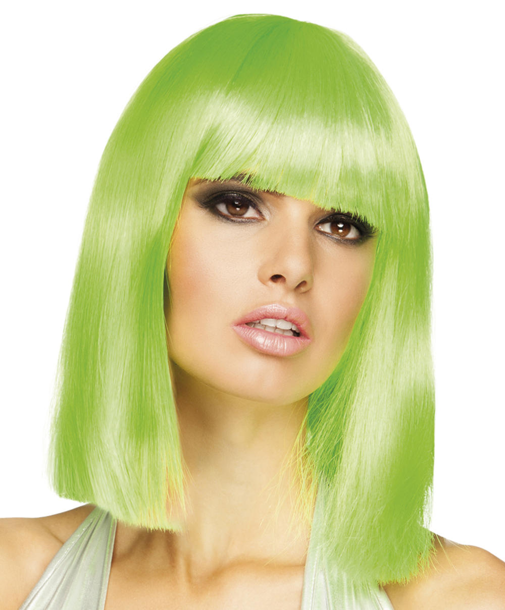 Neon Green Wig 80s Accessories Mega Fancy Dress